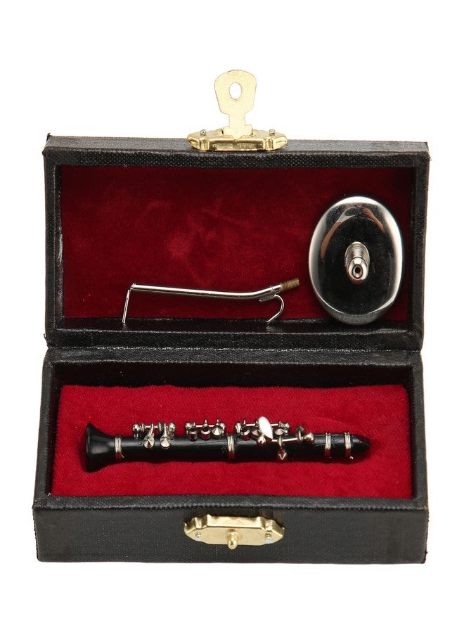 BORDSTRACT Miniature Clarinet Model, 3.1 Inch with Stand and Case Mini Musical Instrument Brooch Replica for Men and Women Home Dollhouse Decoration Ornament - Image 4